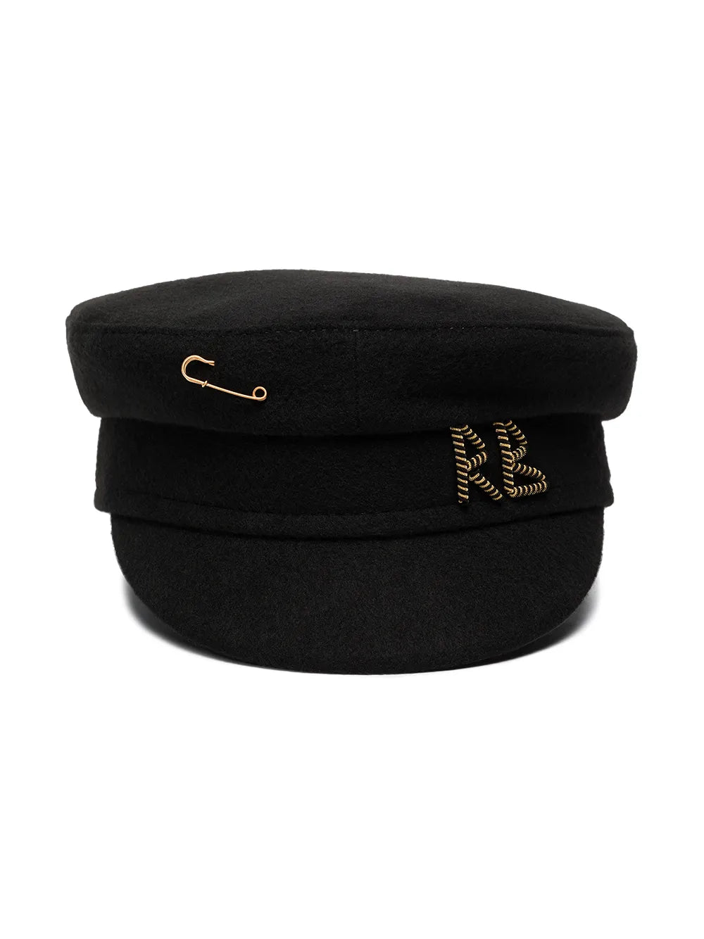 Baker boy cap with safety pin