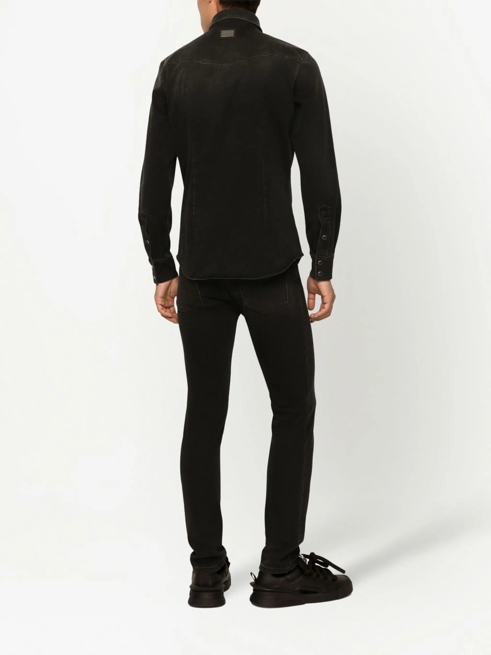 Skinny jeans met logo-applicatie