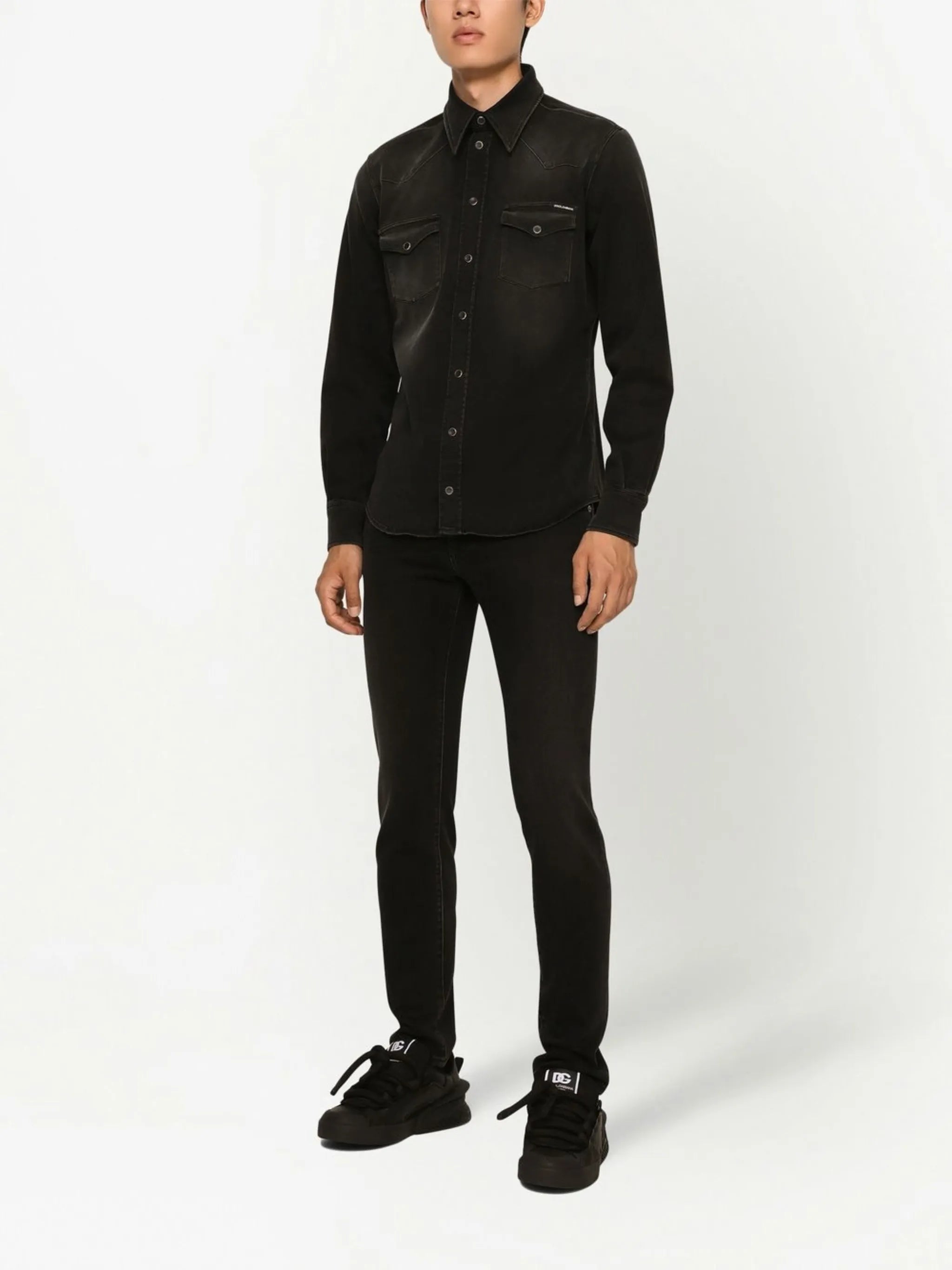 Skinny jeans met logo-applicatie