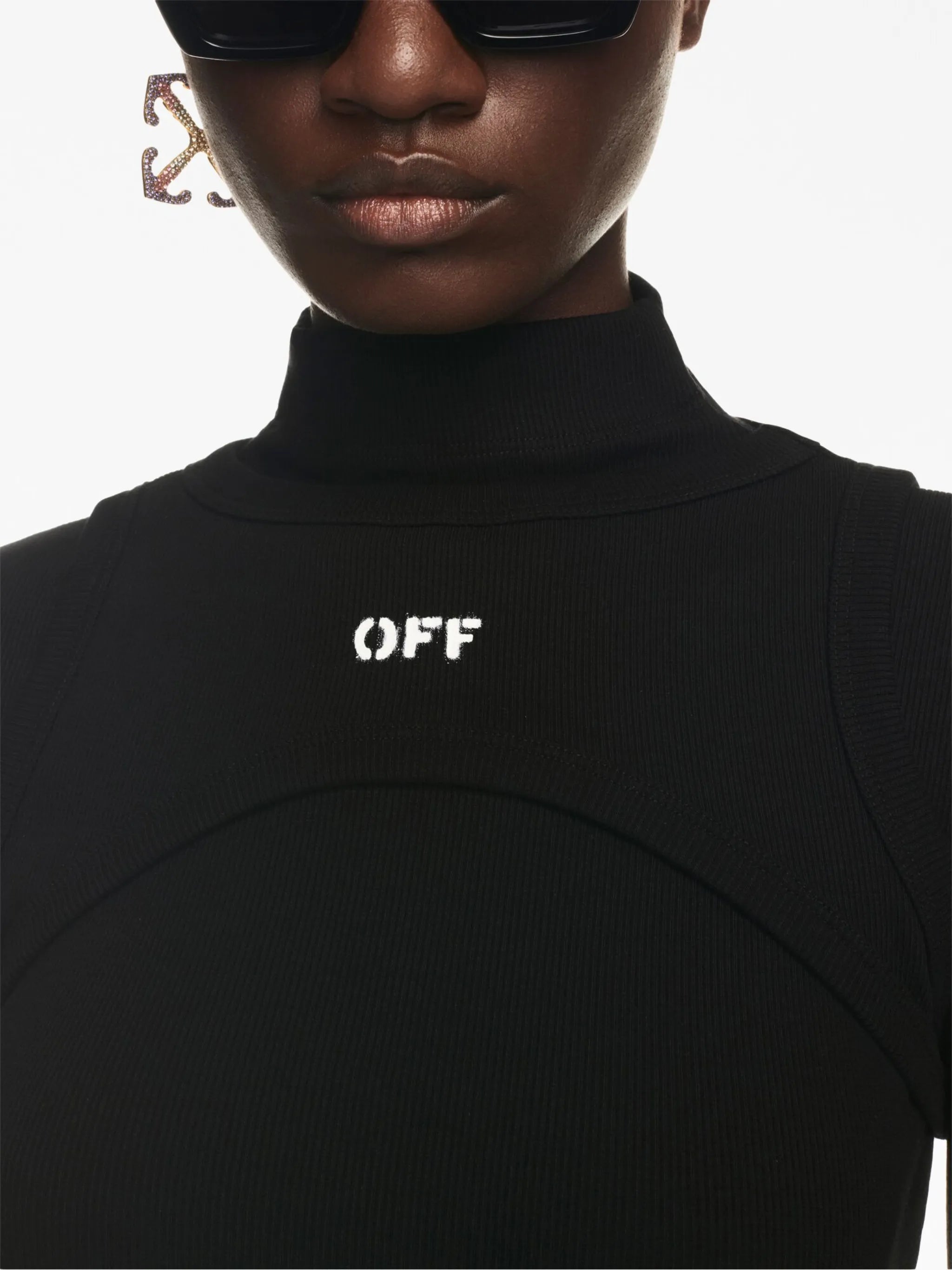 Geribbelde coltrui jurk