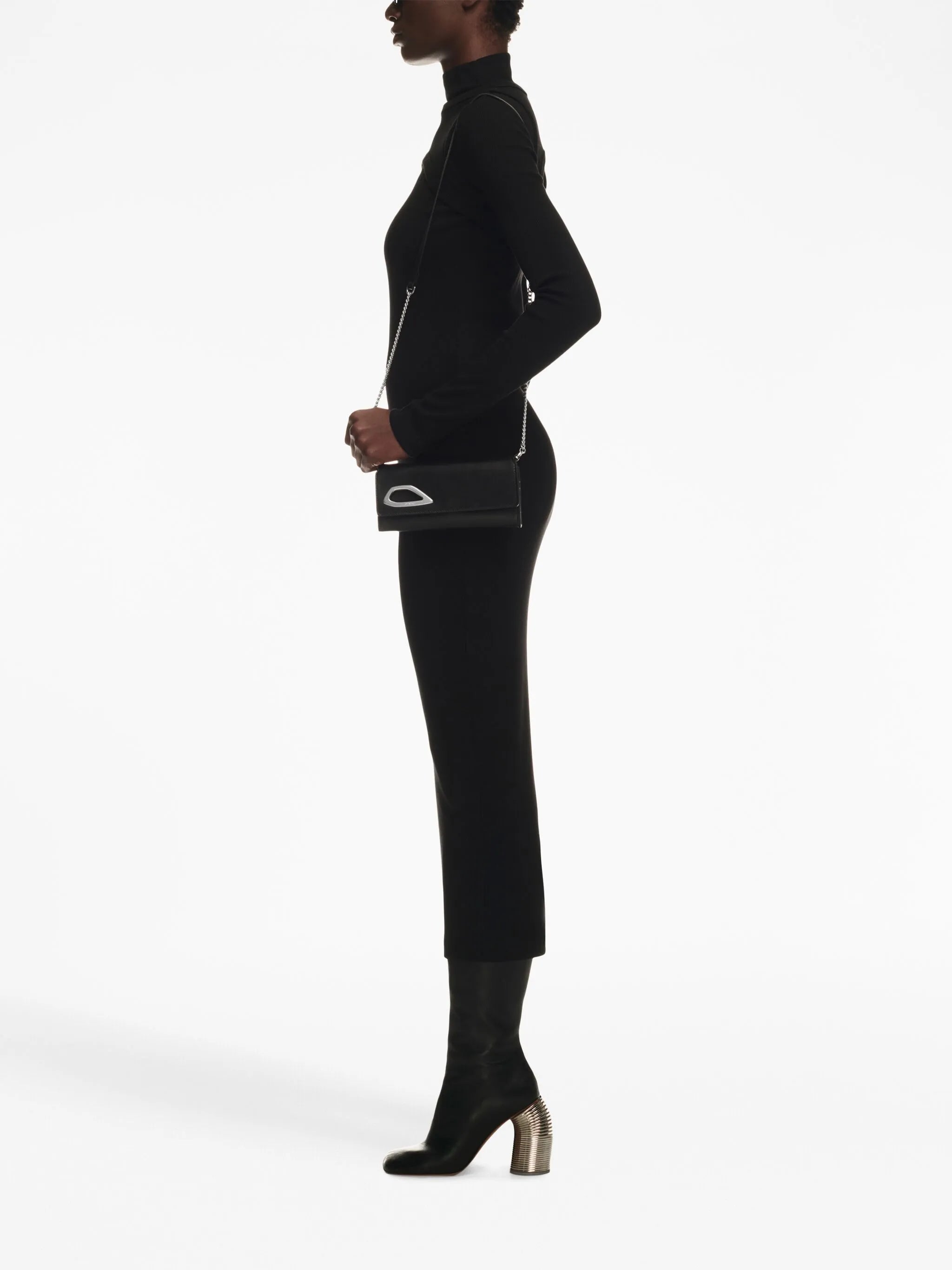 Geribbelde coltrui jurk