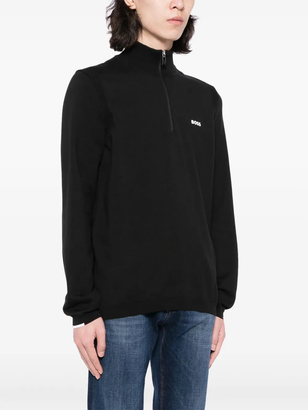 Sweater with stand-up collar