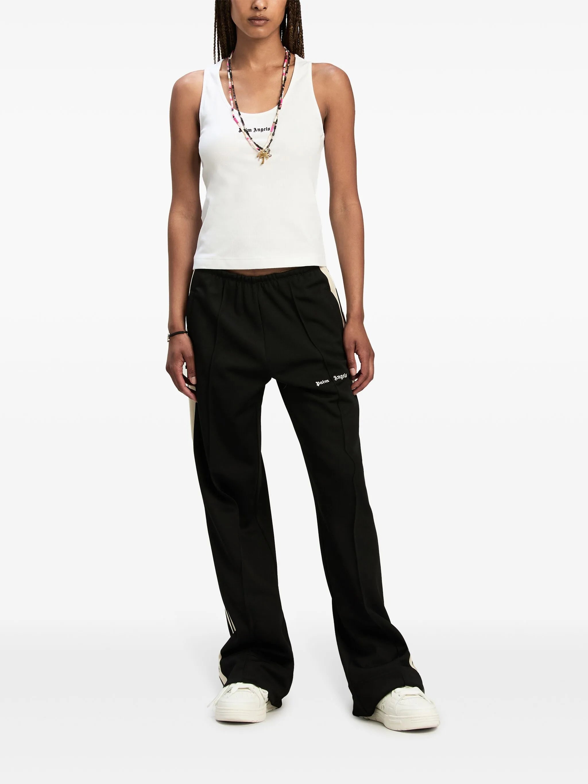 Geripptes Trägershirt mit Logo