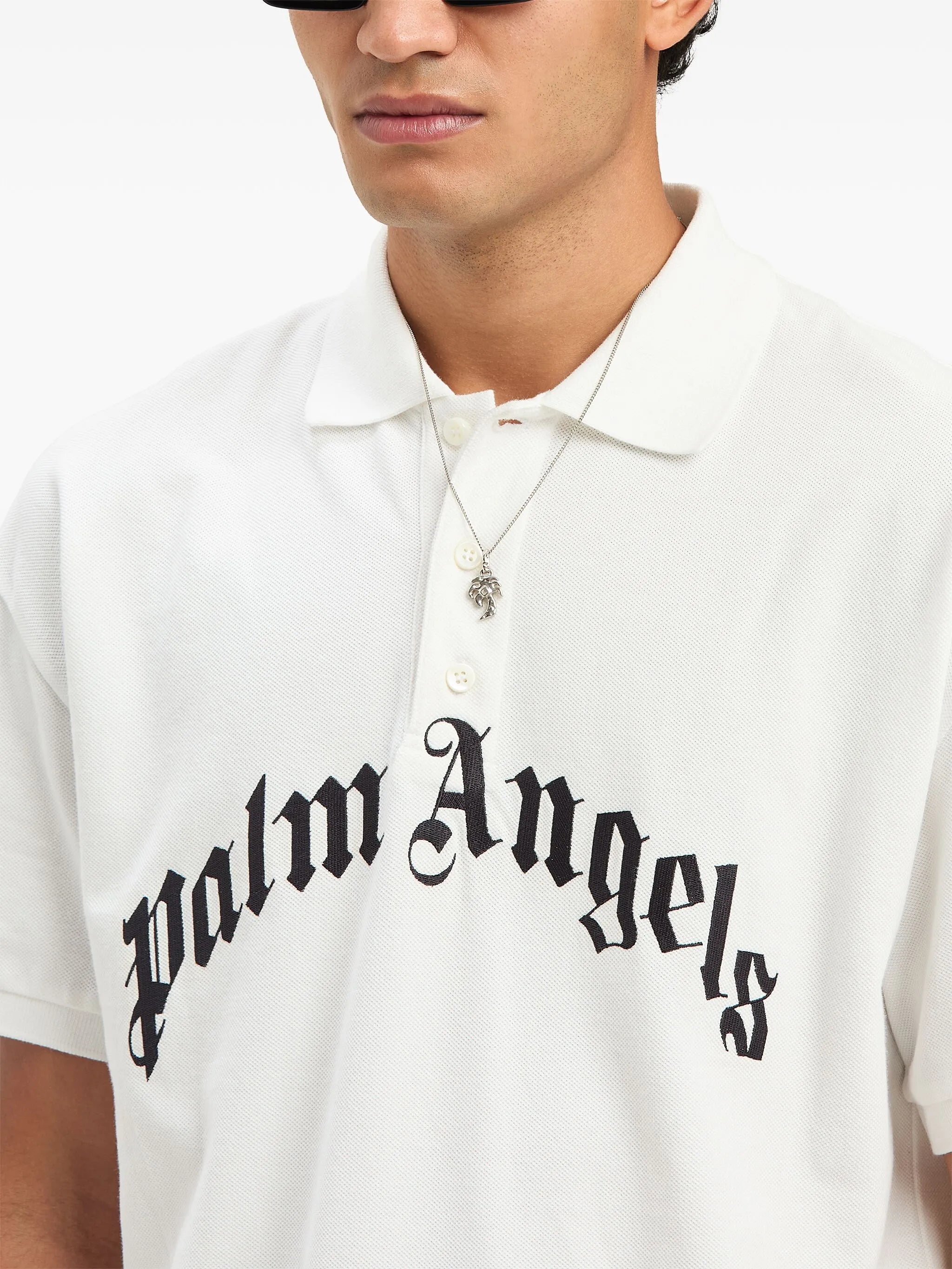 Curved logo polo shirt