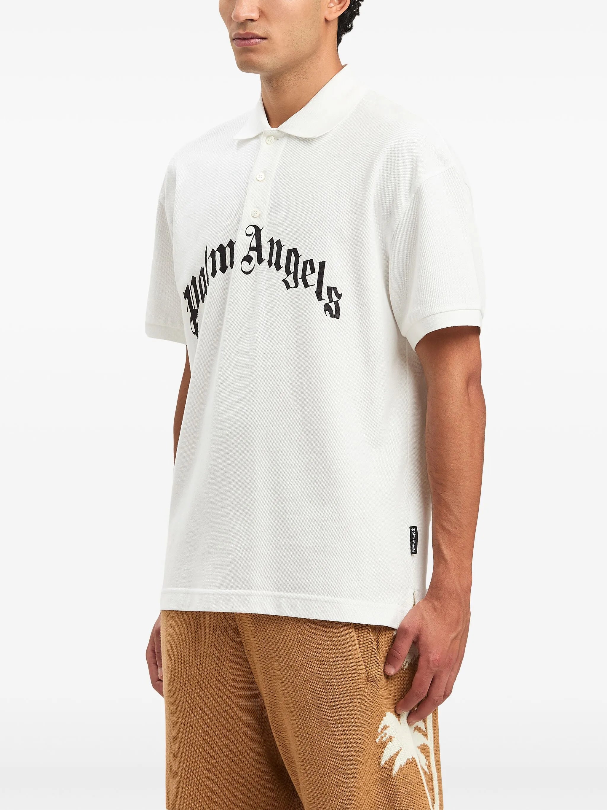 Curved logo polo shirt