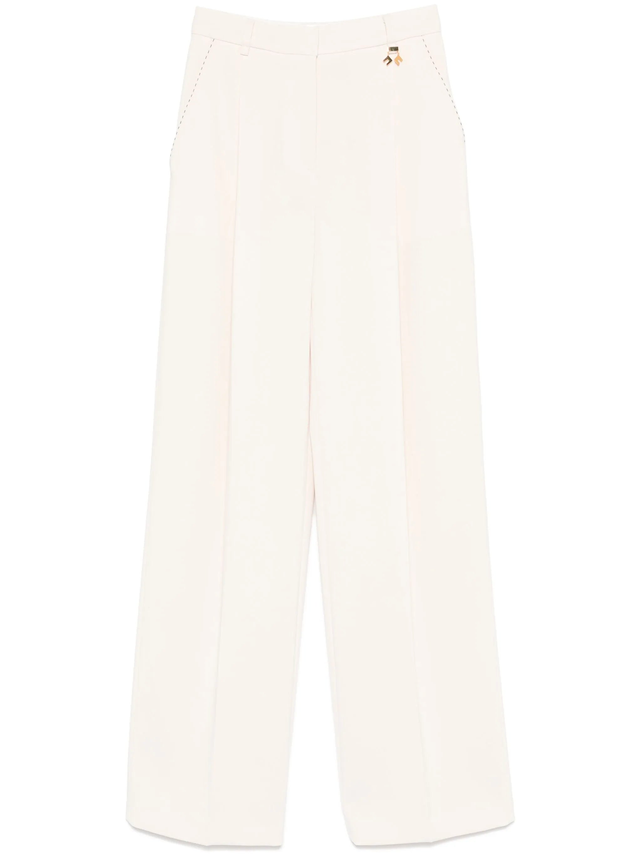 Hose aus Krepp mit Kontrastnähten