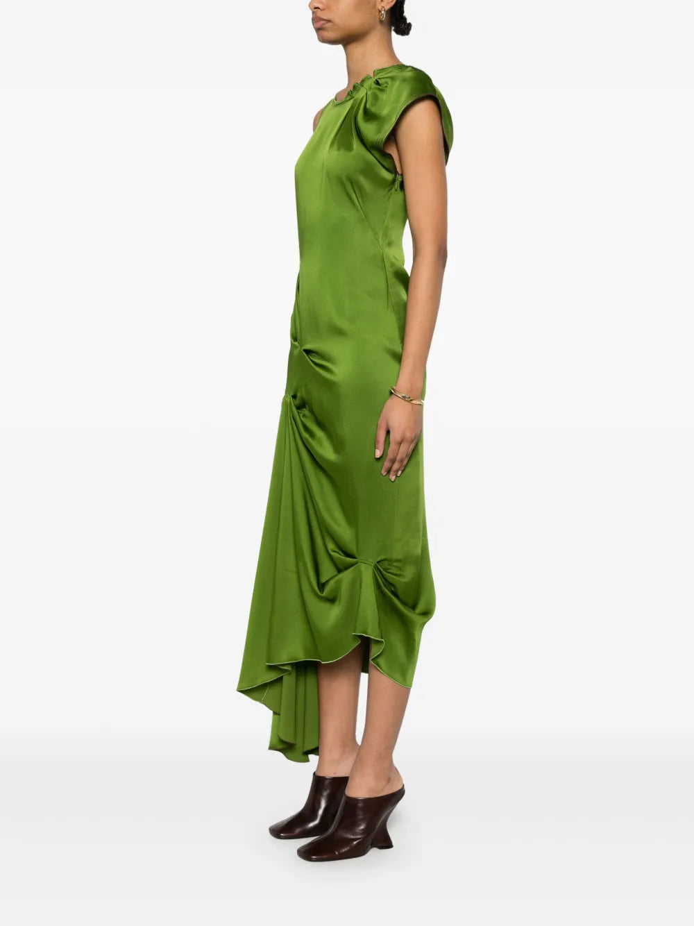 Draped midi dress with tucks