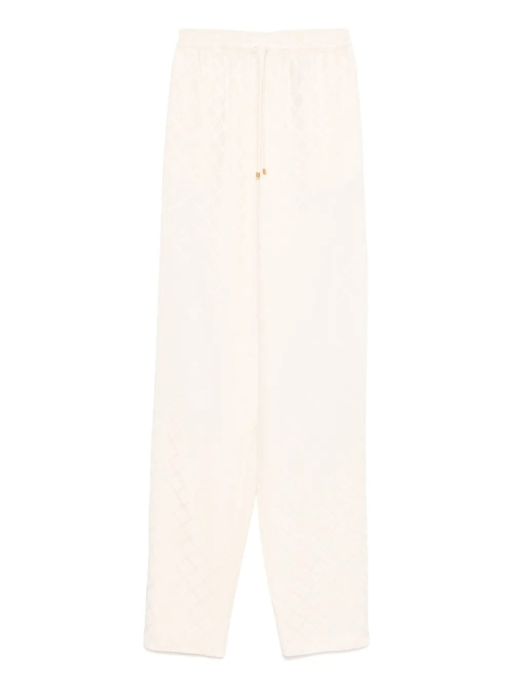 Satin pants made of diamond jacquard