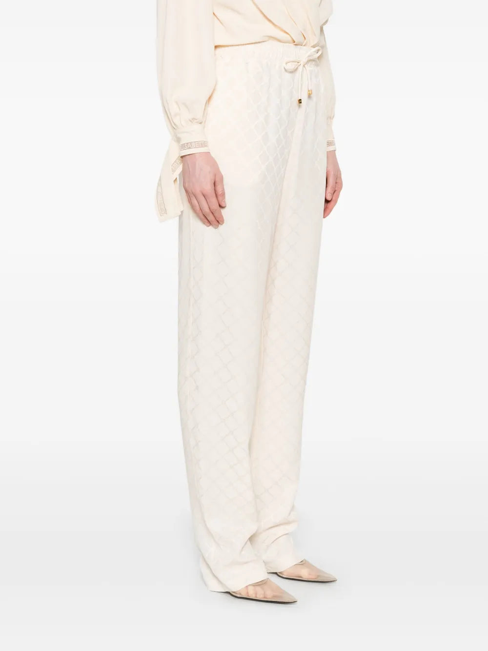 Satinhose aus Diamant-Jacquard