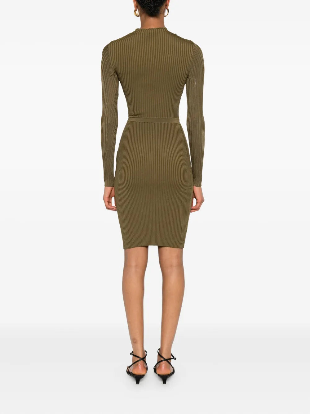 Ribbed dress with button detail