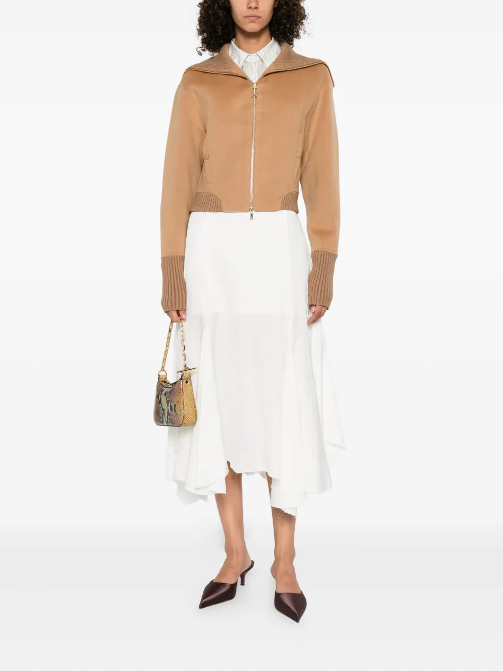 Cropped-Jacke aus Wollgemisch