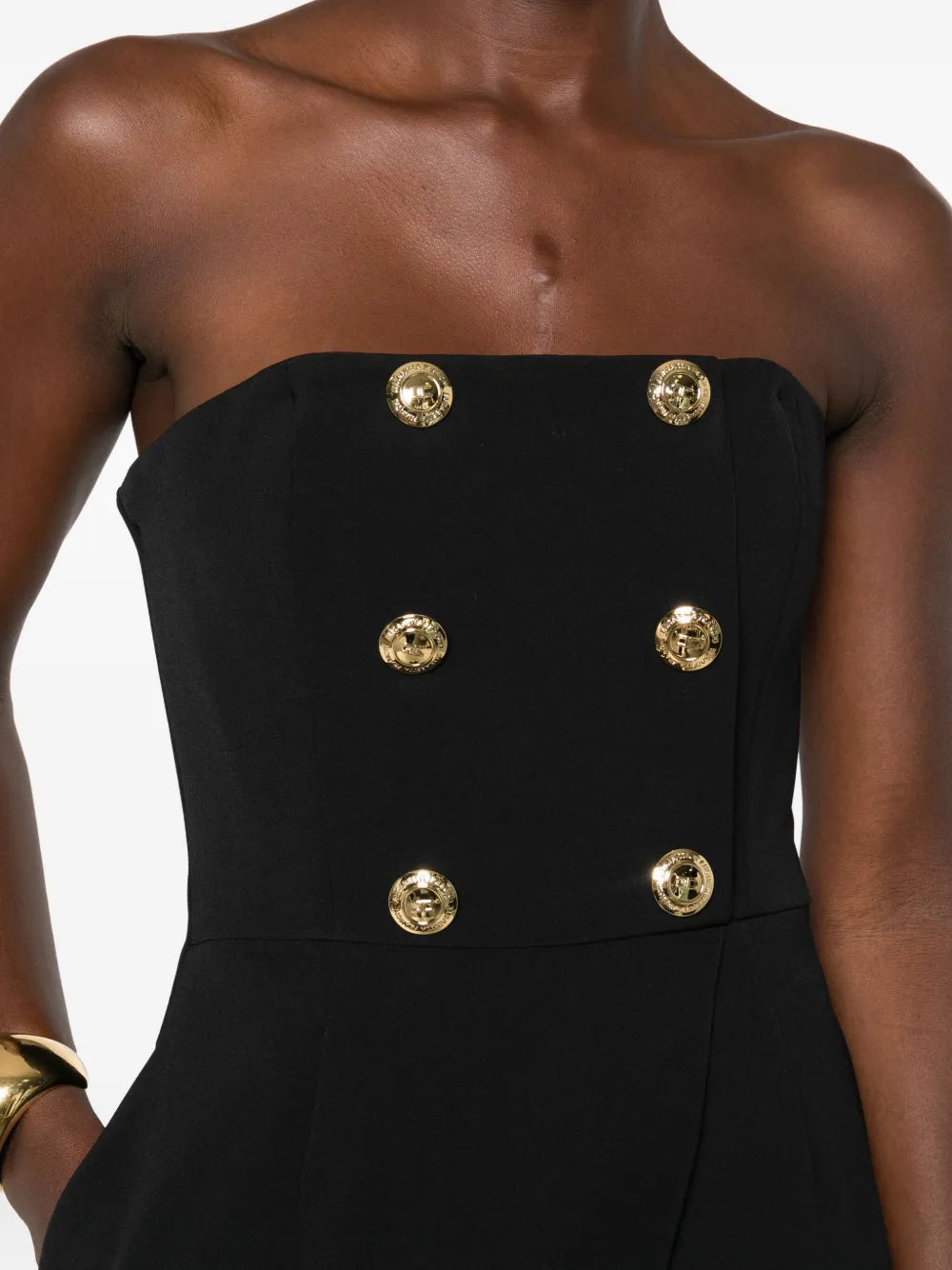 Dress with button placket