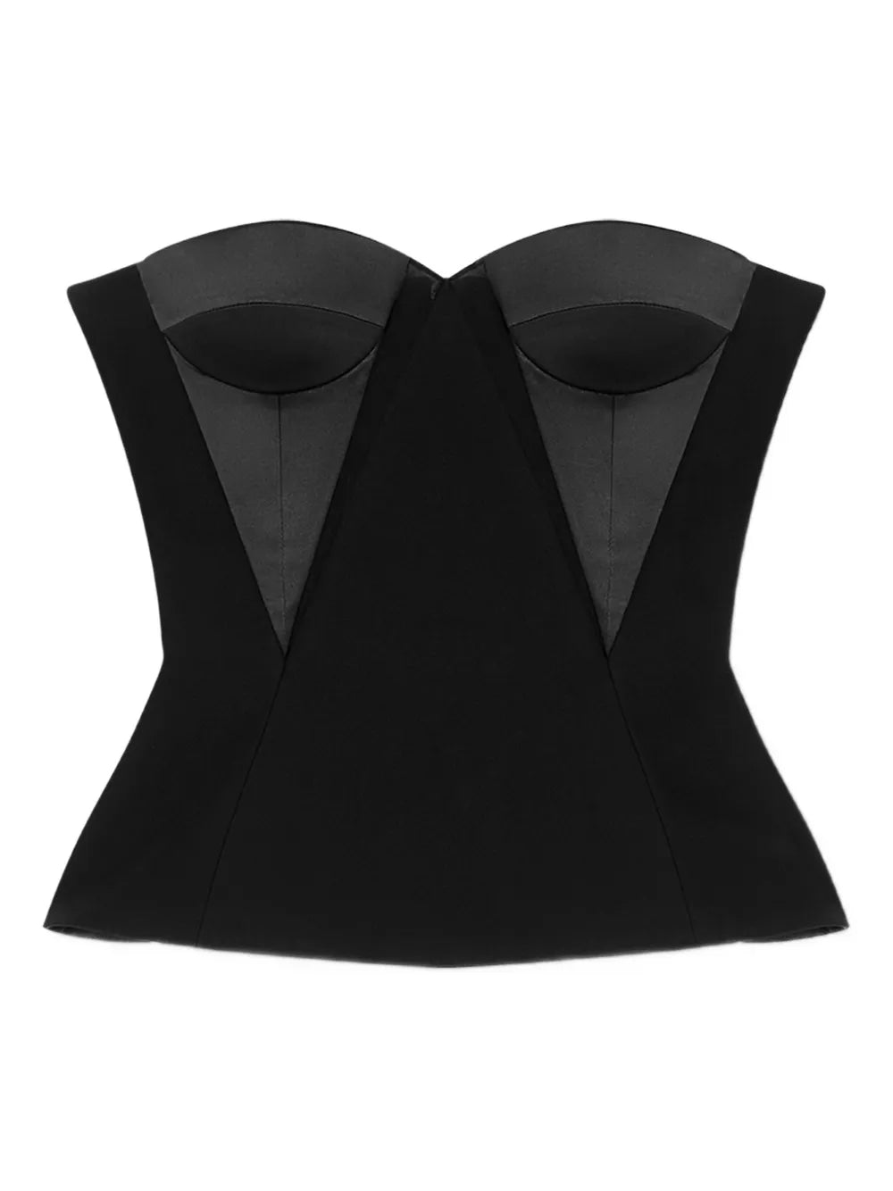 Bustier-Top mit Satineinsätzen