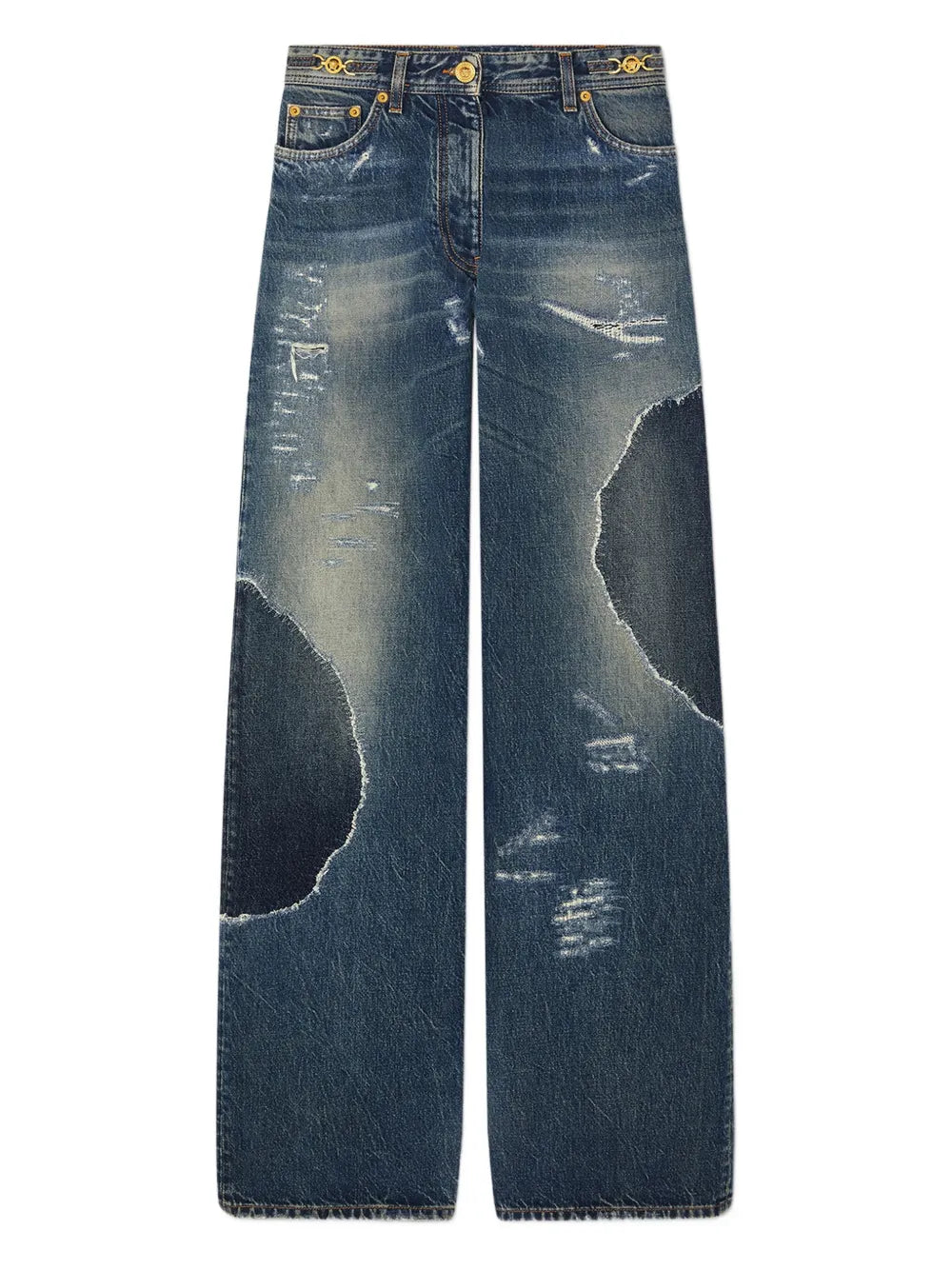Patchwork-style jeans