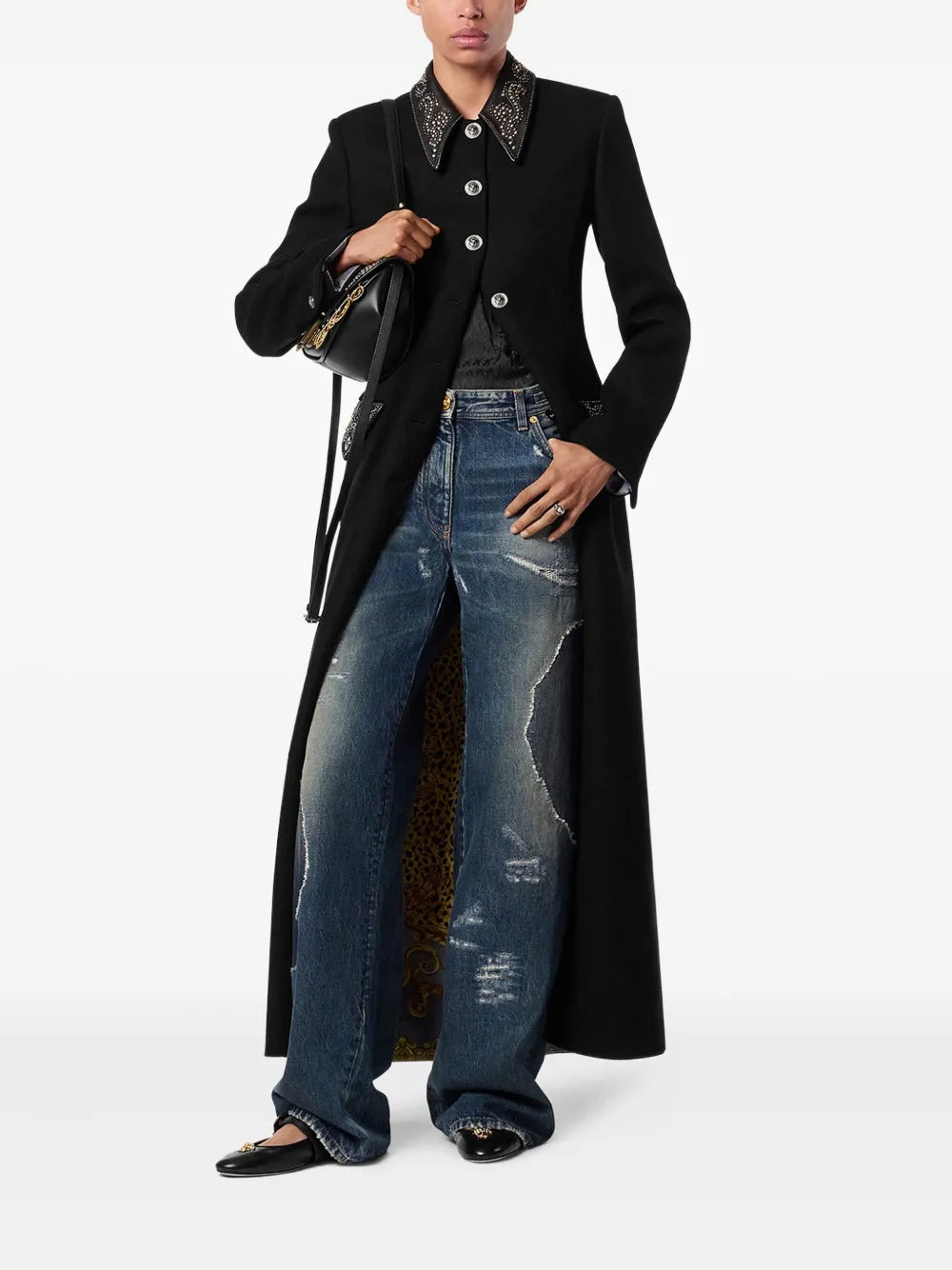 Patchwork-style jeans