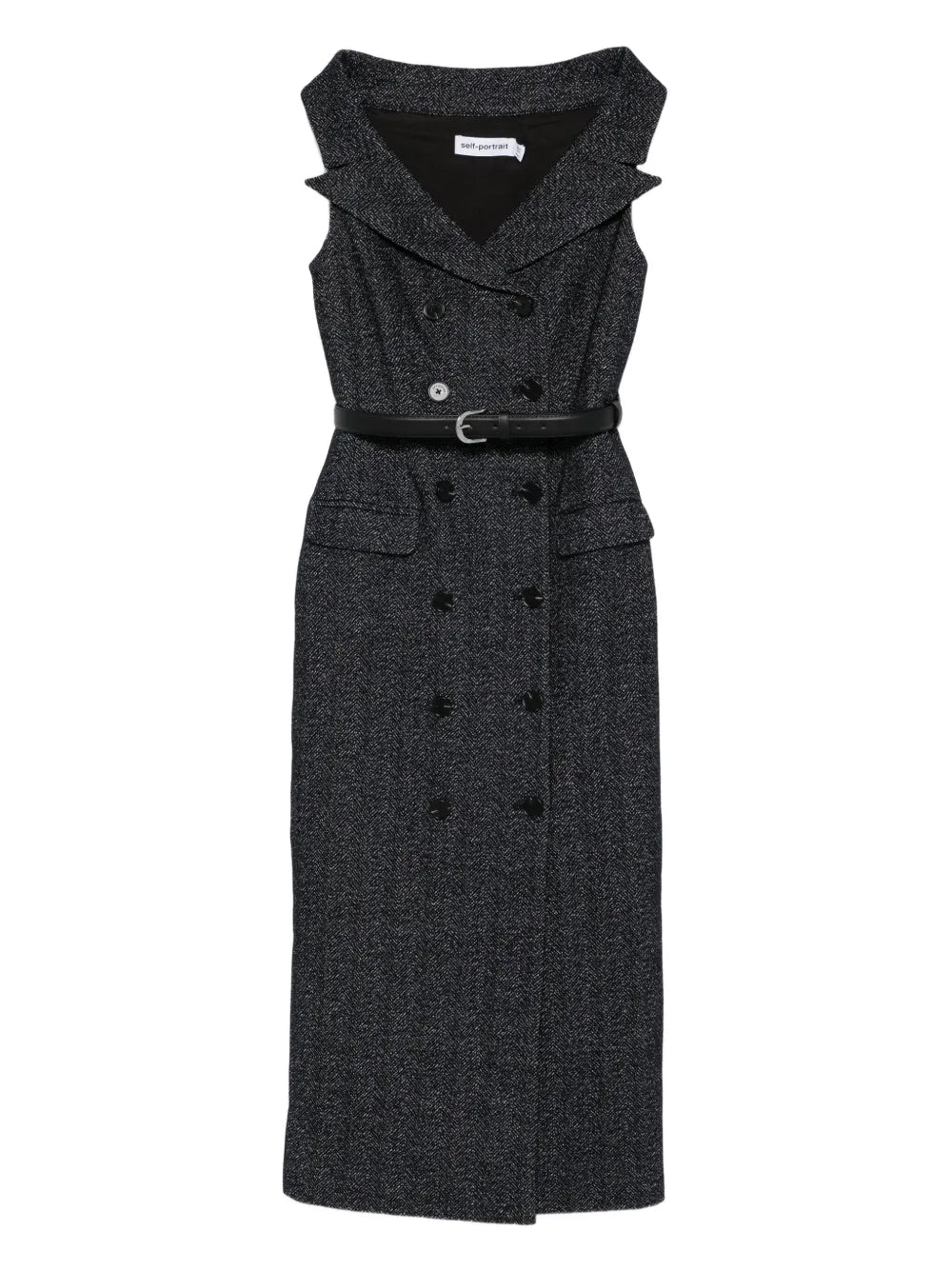 Doppelreihiges Kleid mit Gürtel