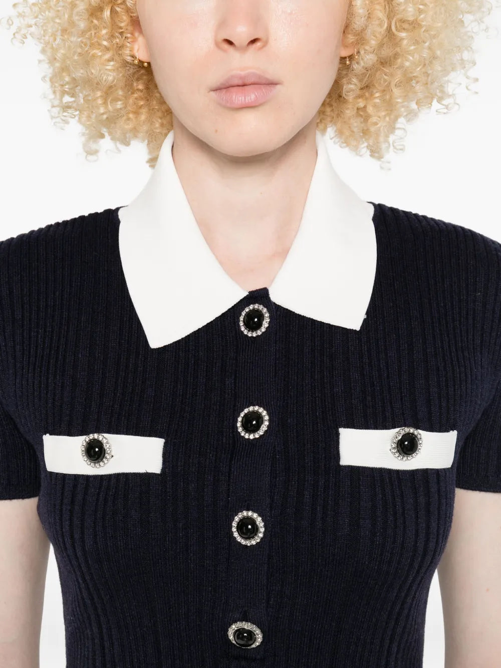 Mini dress with button detail