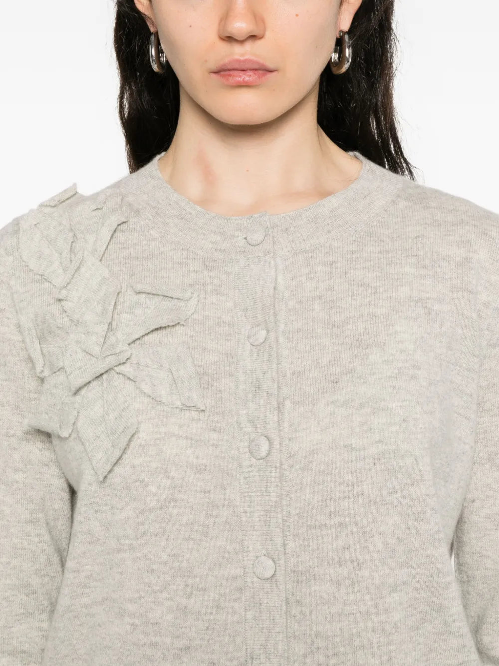 Cardigan met bloemenversiering