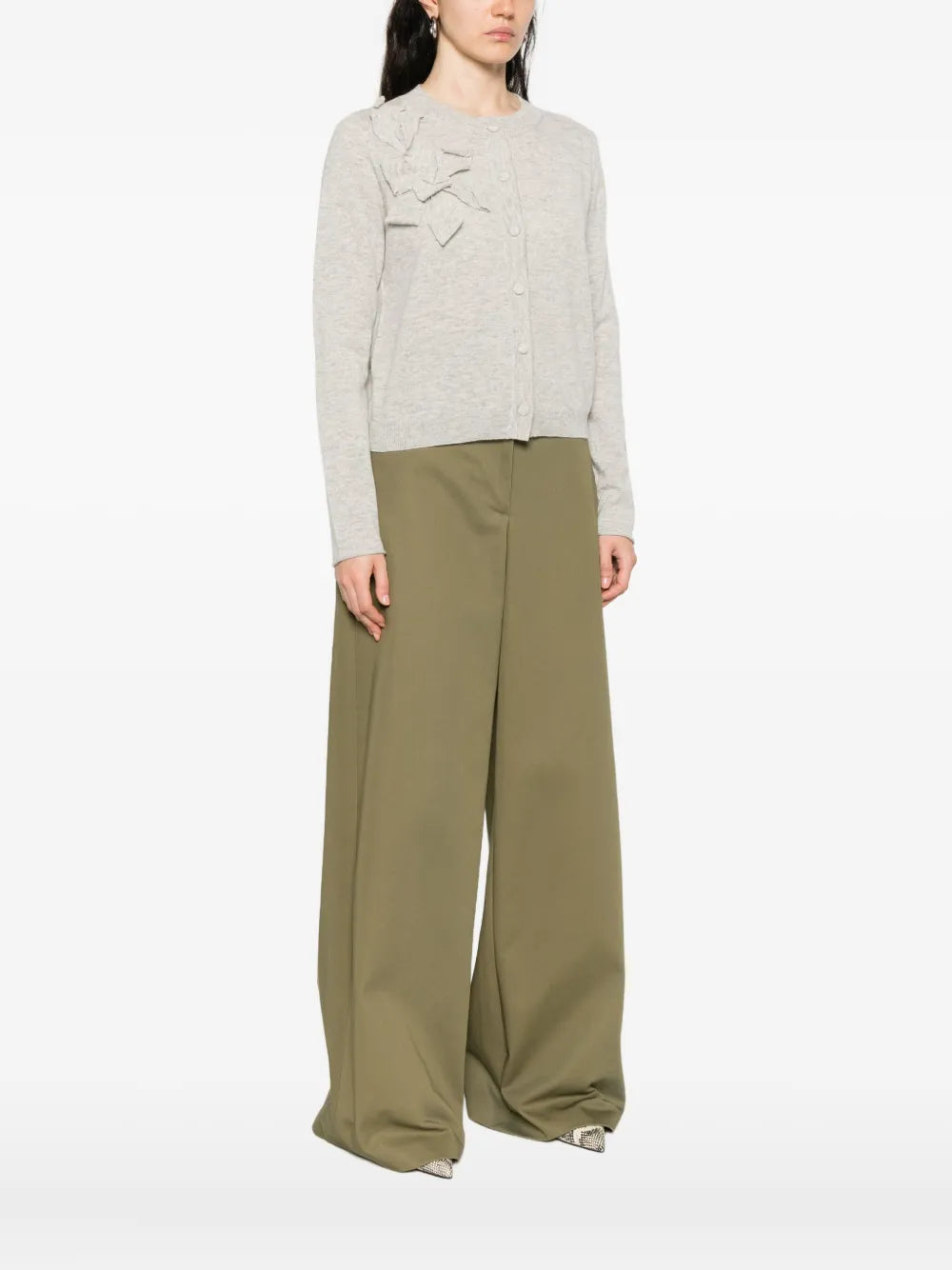 Cardigan met bloemenversiering