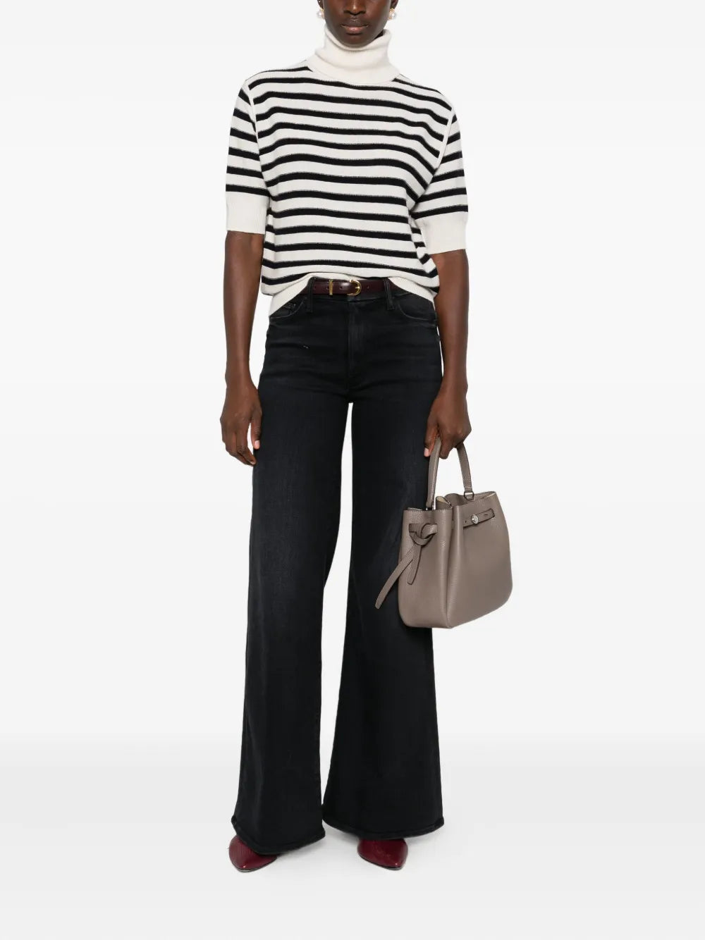 Gestreifter Rollkragenpullover