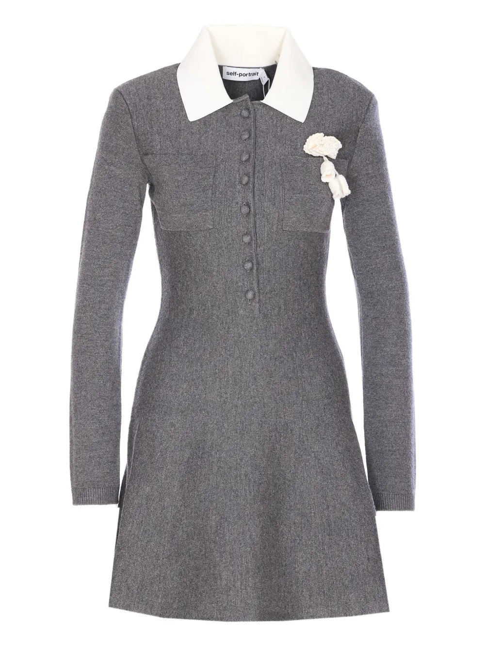 Mini dress with crochet flower decoration