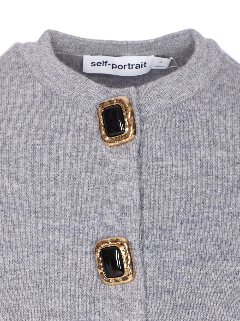 jewelled-button wool cardigan