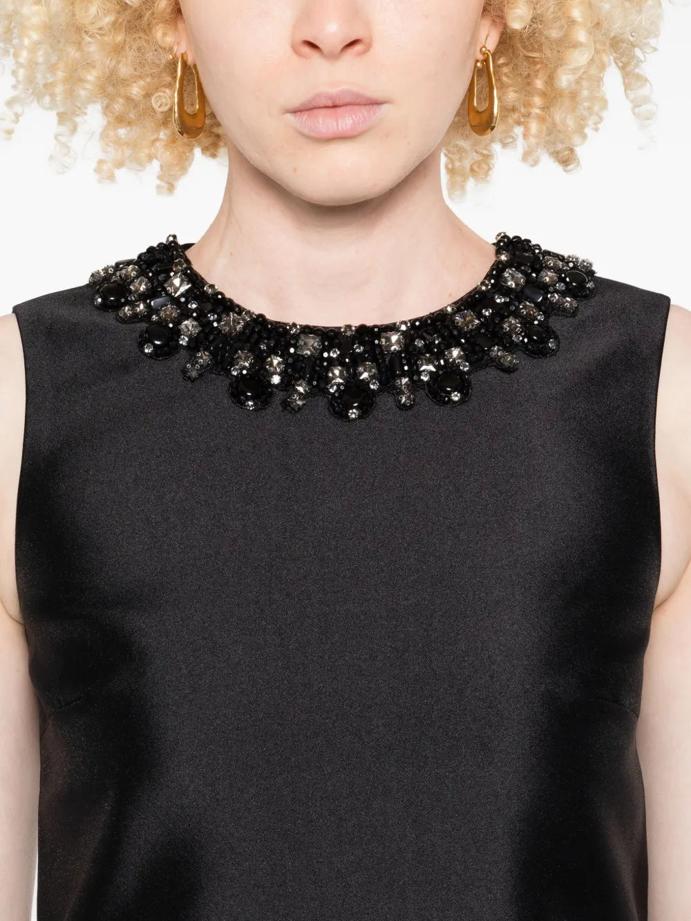 Mini dress with embellished pockets