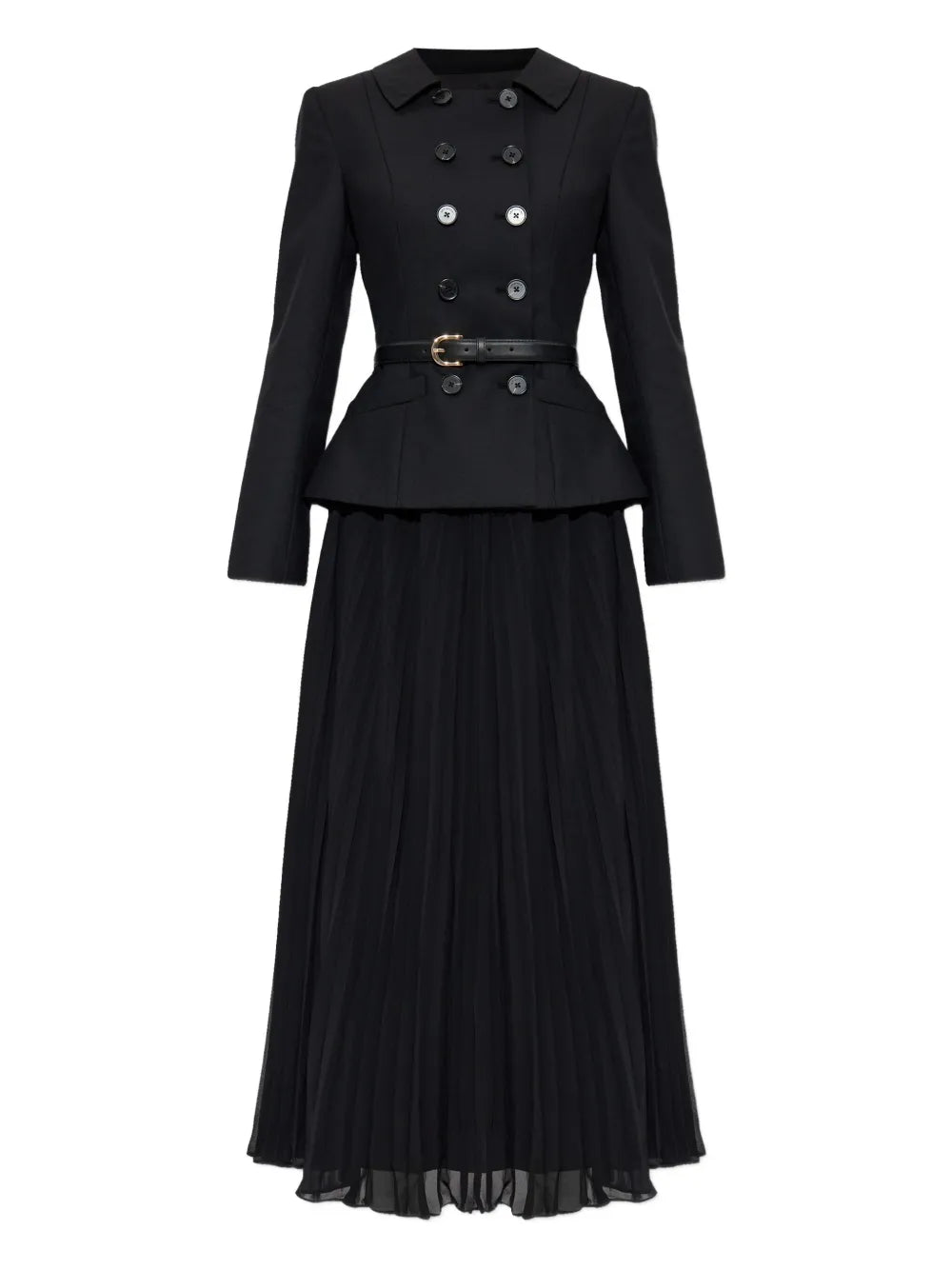 Sukienka midi dwurzędowa z paskiem