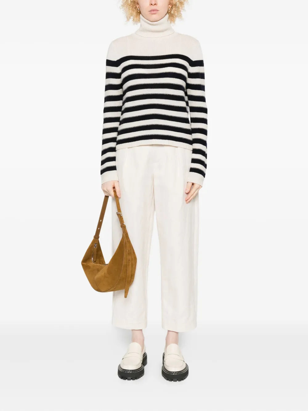 Gestreifter Rollkragenpullover