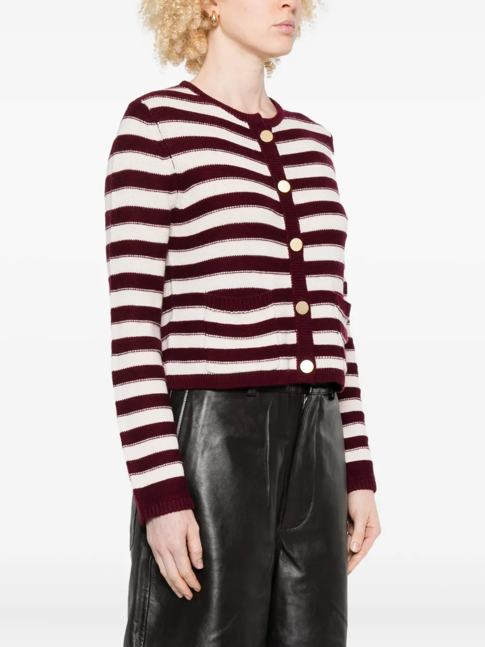 Kardigan w paski z guzikami