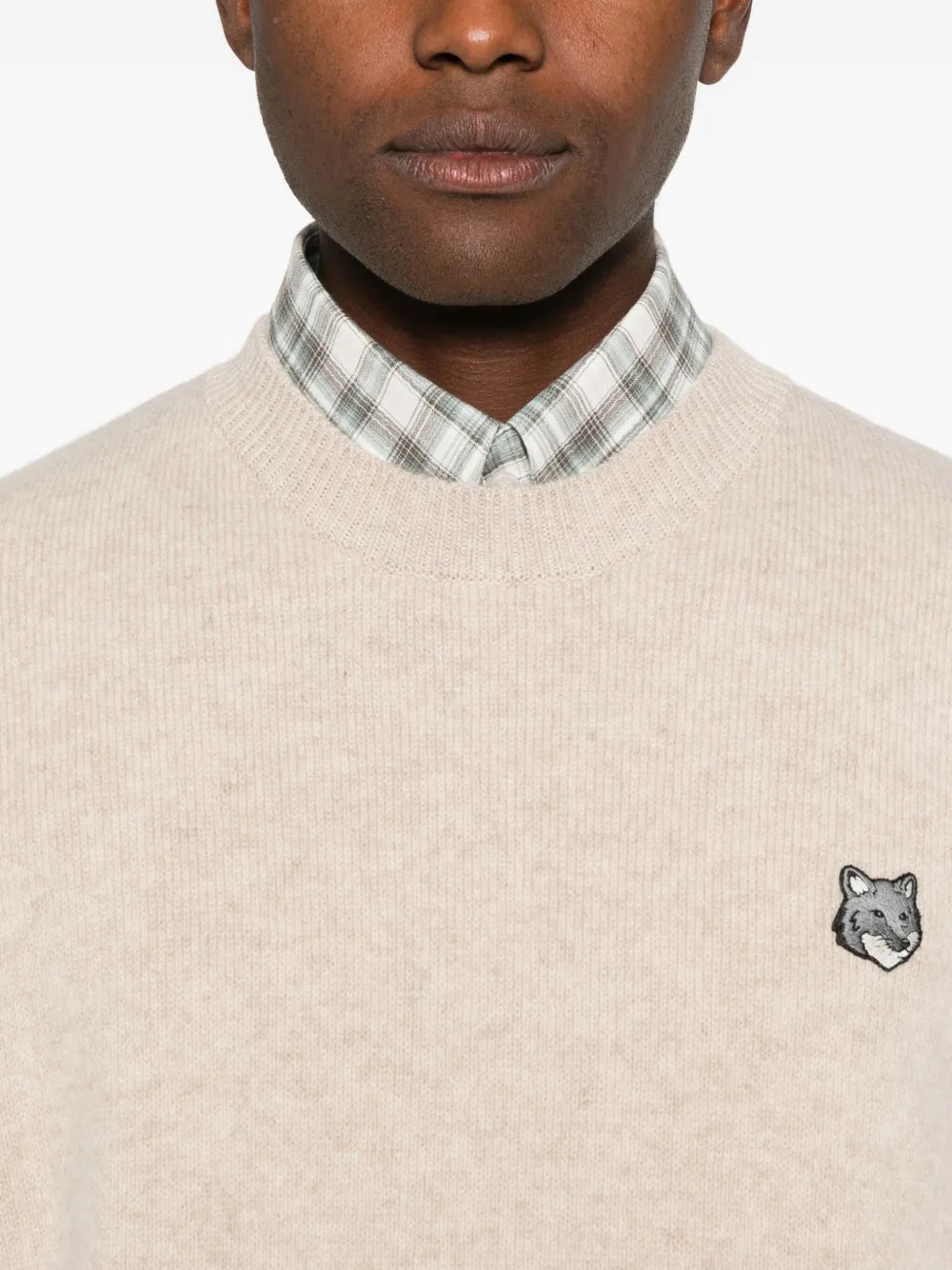 Wool sweater with fox logo