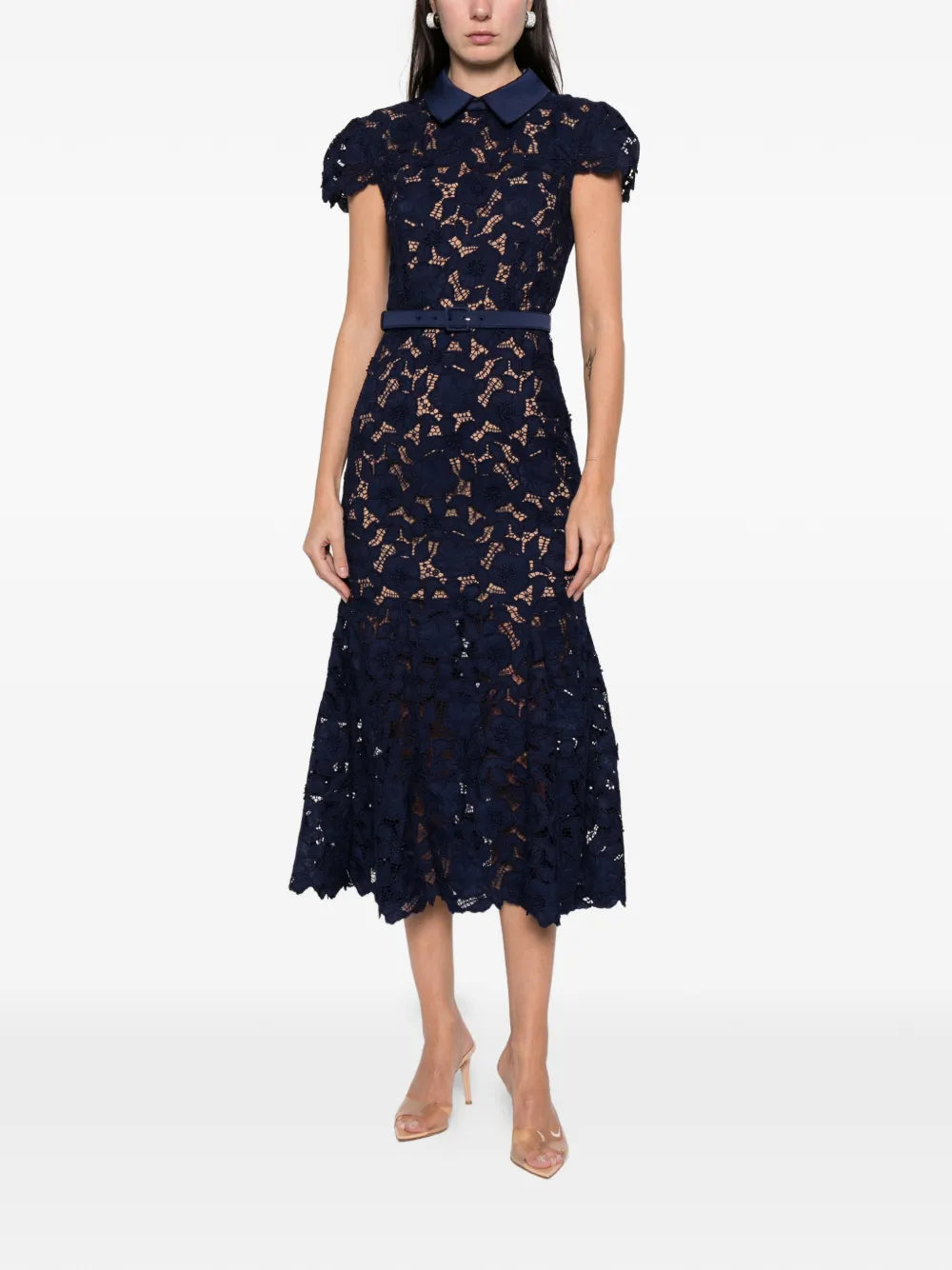 Midi dress with lace