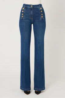 Jeans met knoopdetail