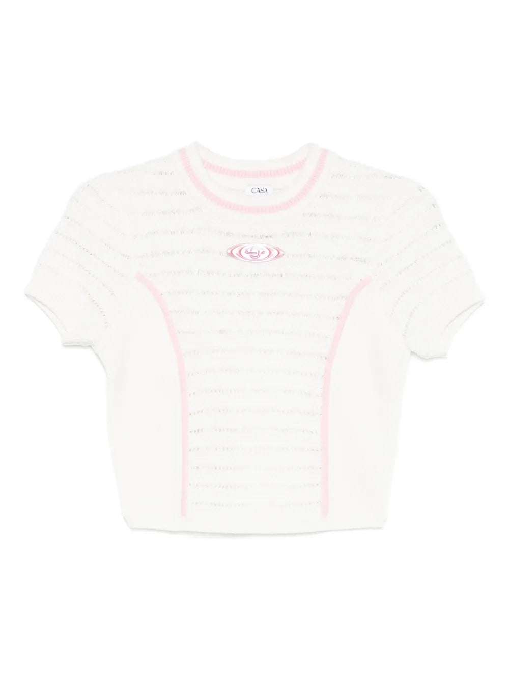 Knitted top with trim