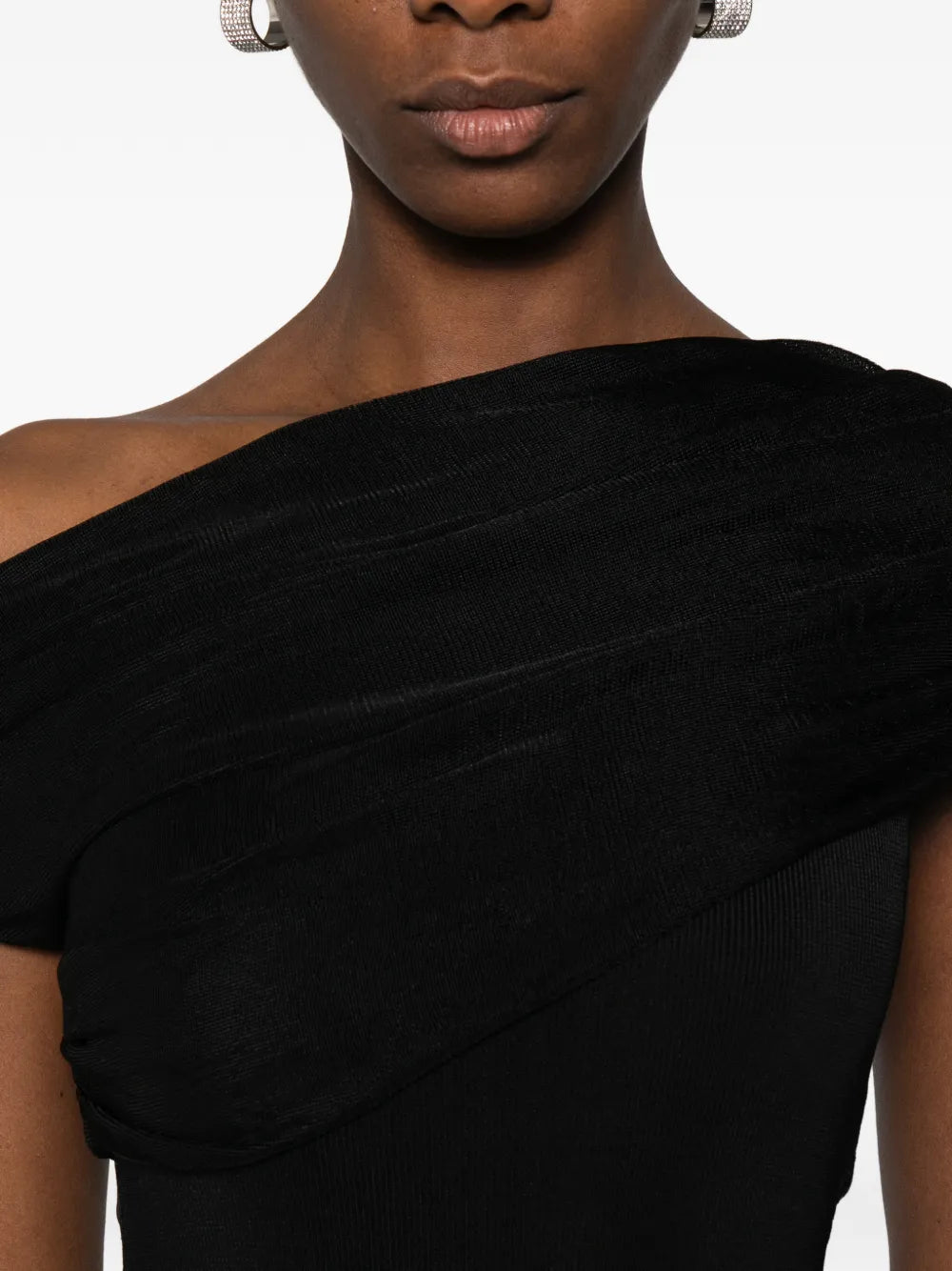 ZWARTE GEVOLGDE BREI TOP