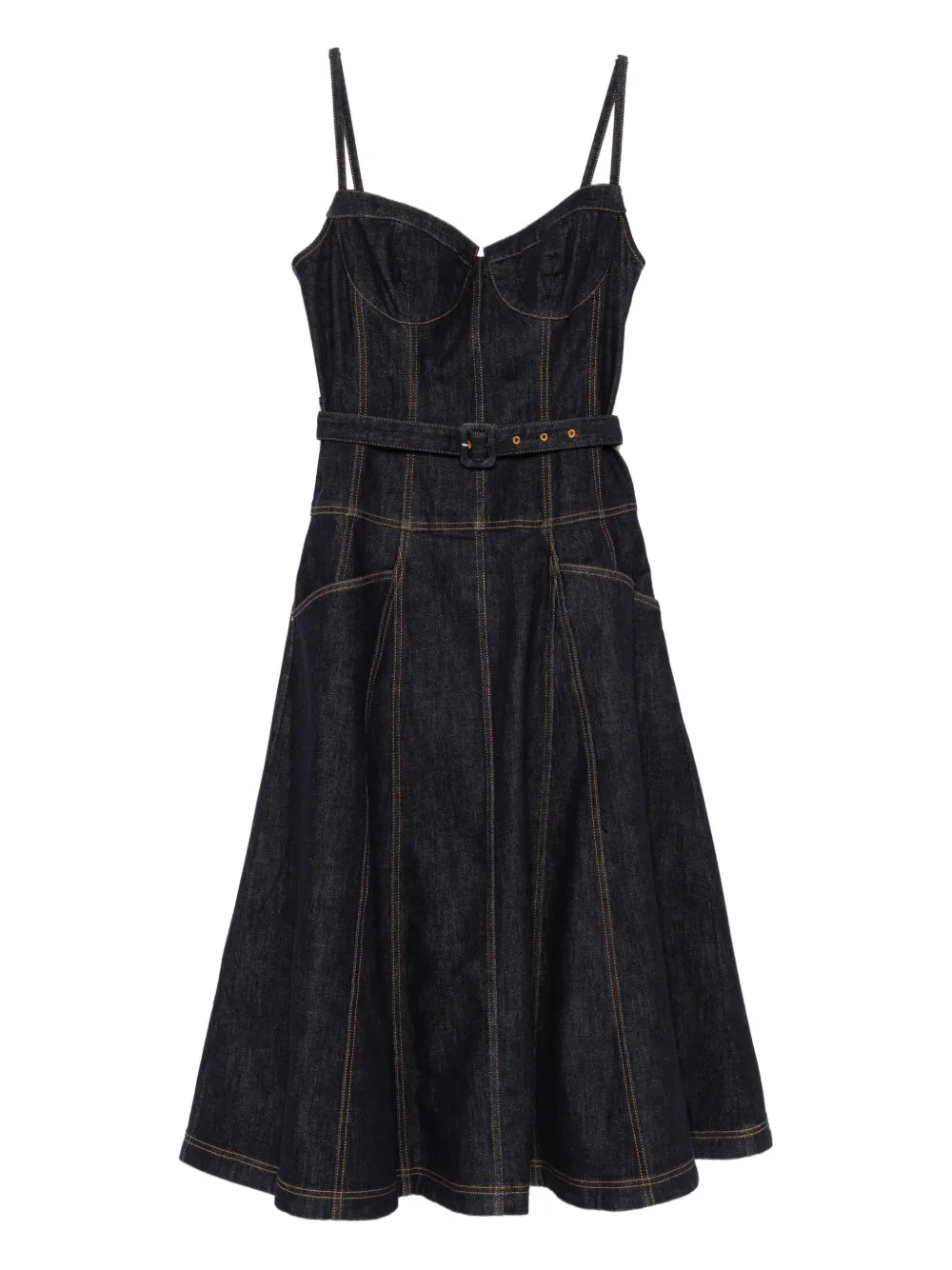 Dress with contrast inserts