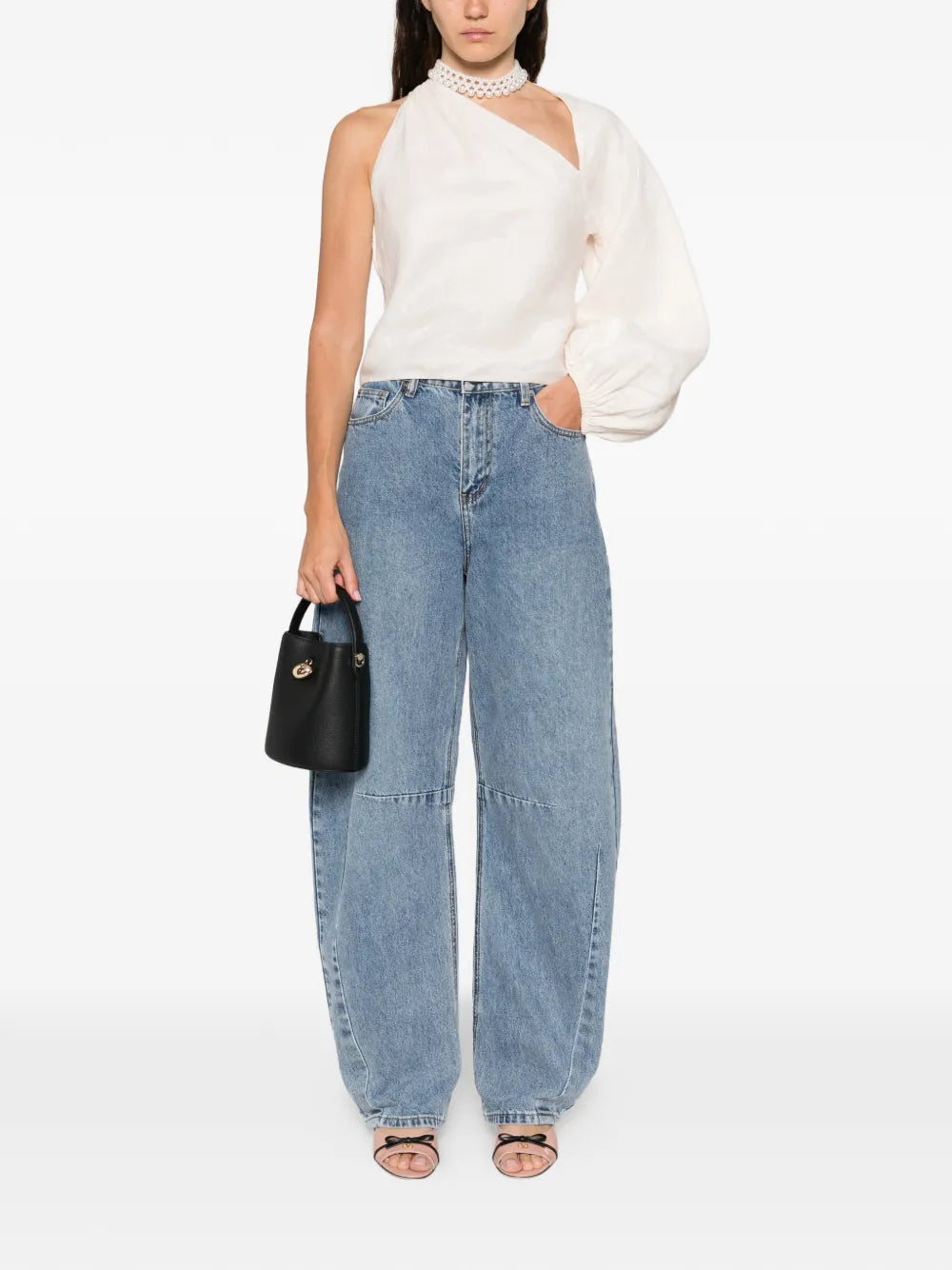 Top with draped sleeves