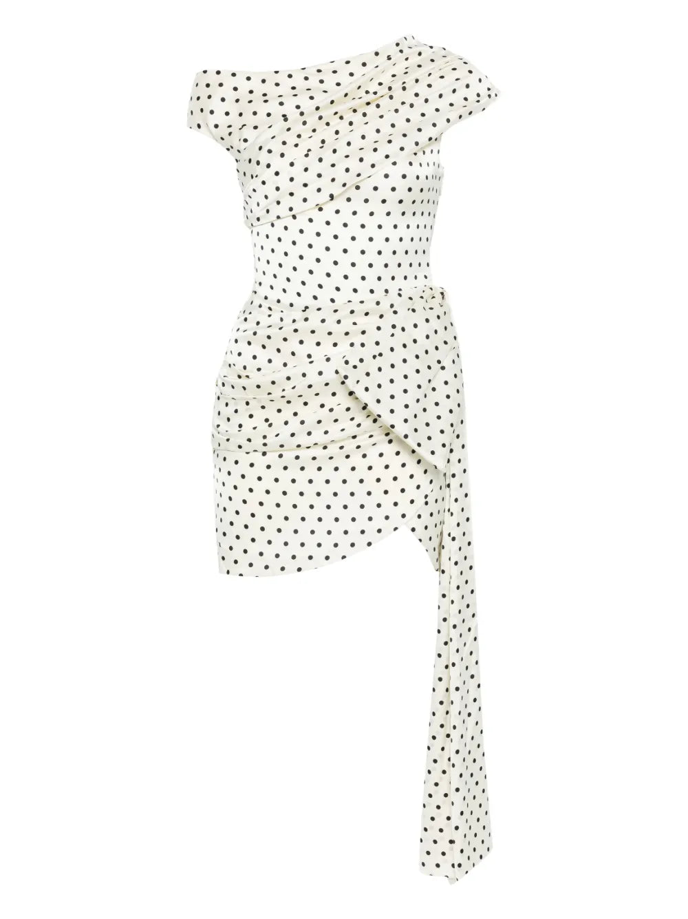 POLKA DOT SATIN TIE SIDE MINI DRESS