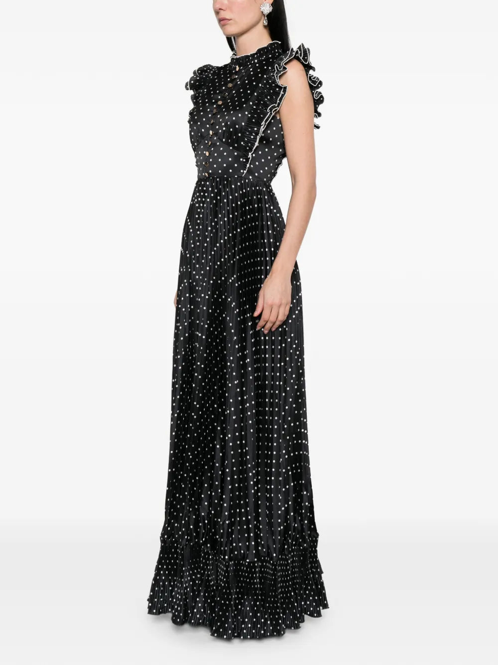 Sleeveless Maxi Dress with Polka Dots