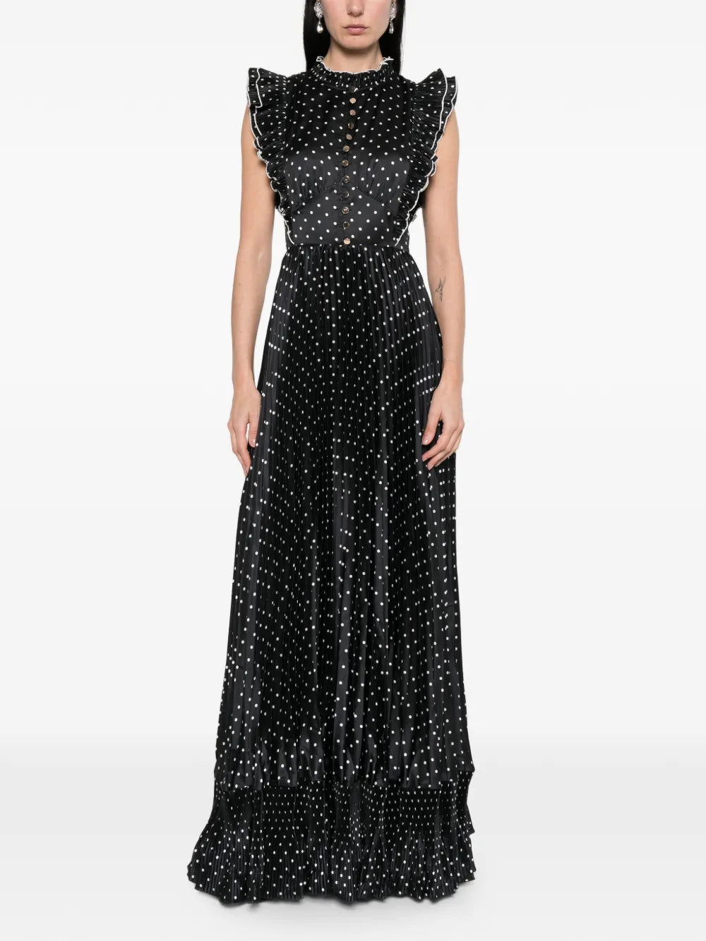 Sleeveless Maxi Dress with Polka Dots