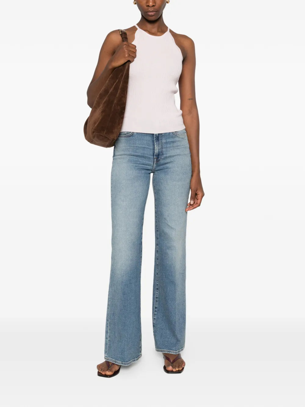Tank top with wavy hem