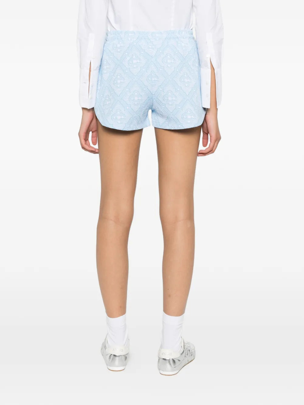 Patterned swim shorts with drawstring