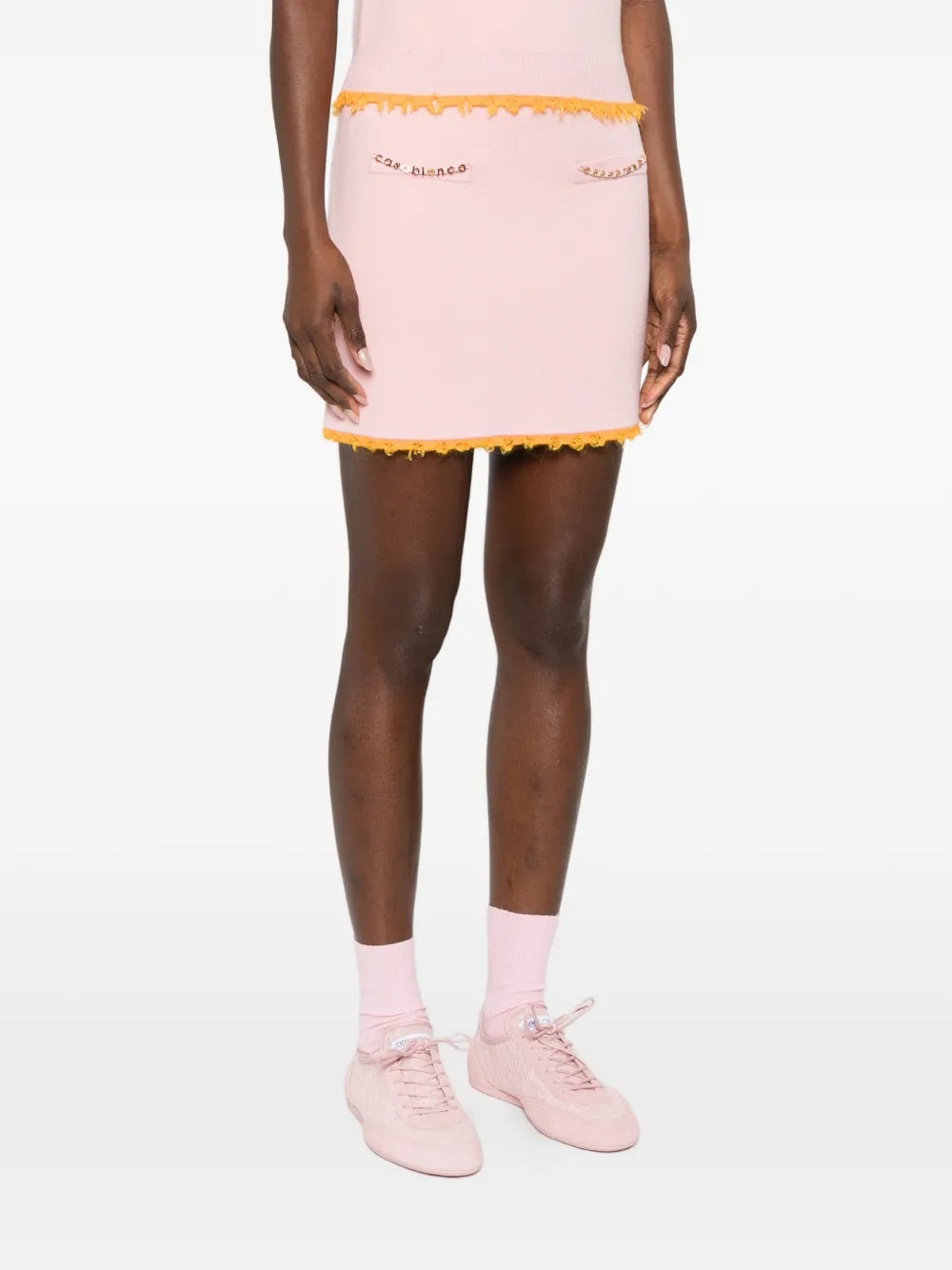 Mini skirt with logo embellishment
