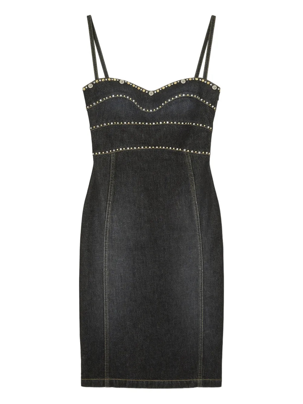 Embellished Denim Mini Dress
