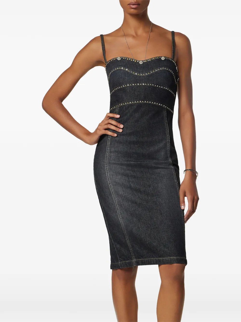 Verziertes Minikleid aus Denim