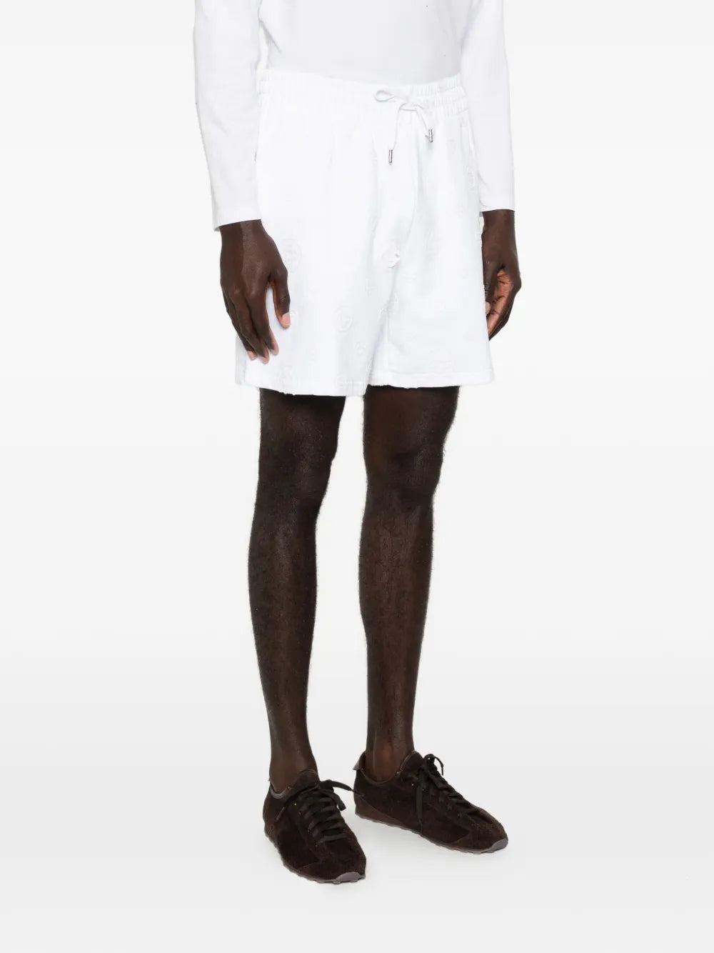 Shorts with Monogram Appliqué