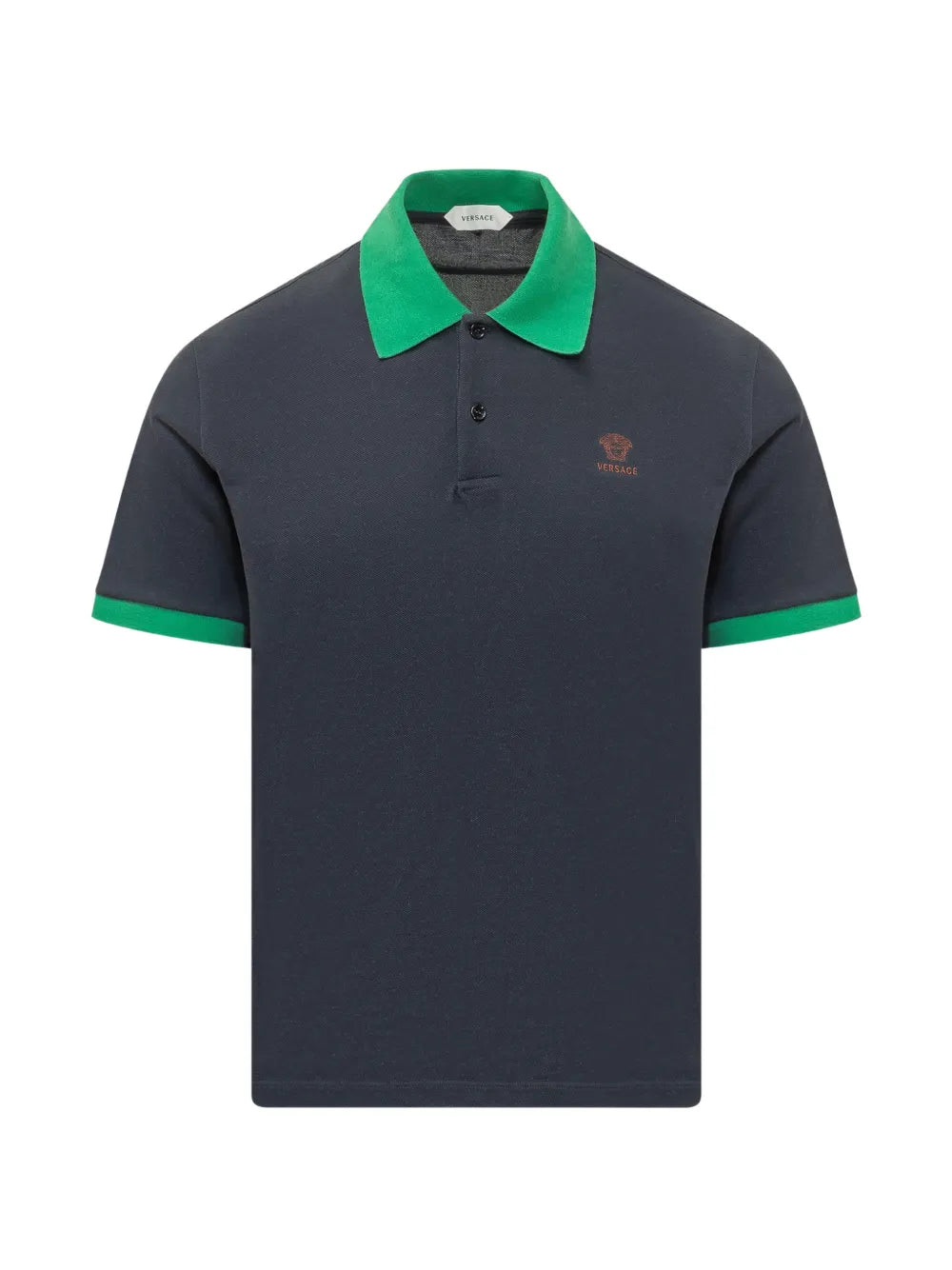 Polo Piqué with Logo and Medusa Embroidery