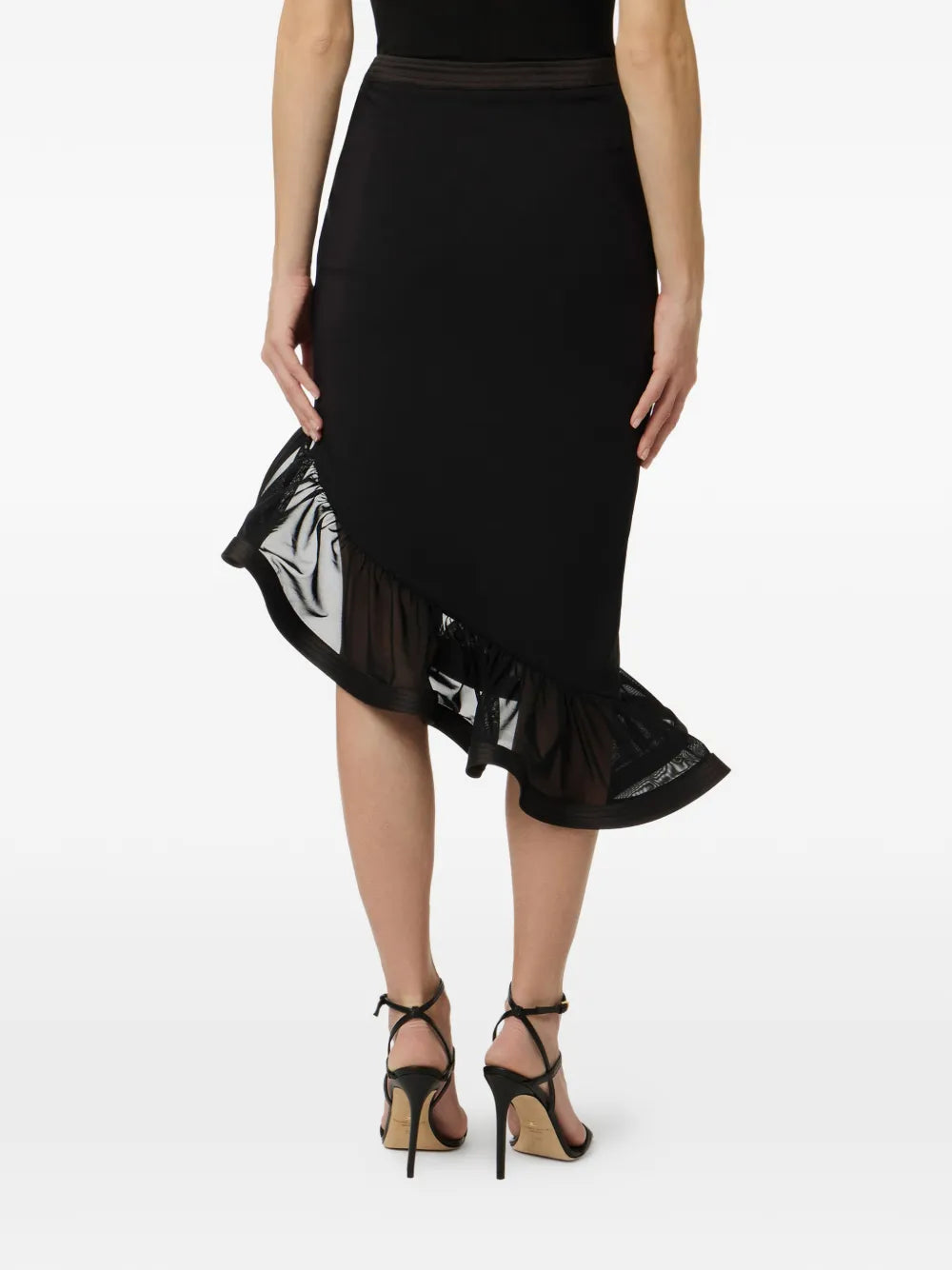 Midi sukňa s volánikovým detailom