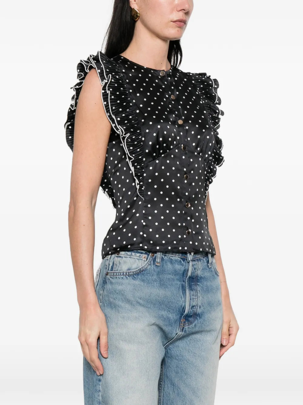 Cropped Top with Polka Dots