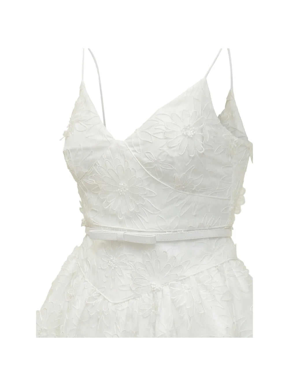 Mini dress with floral appliqué